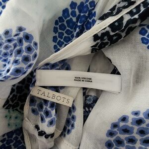 Talbots Blue and White Scarf